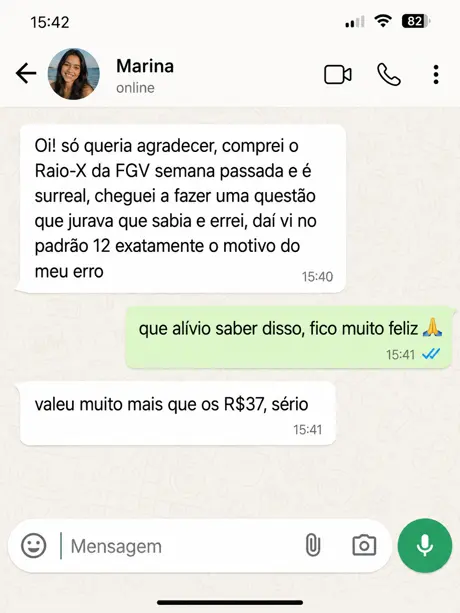 Depoimento de comprador do Raio-X da FGV